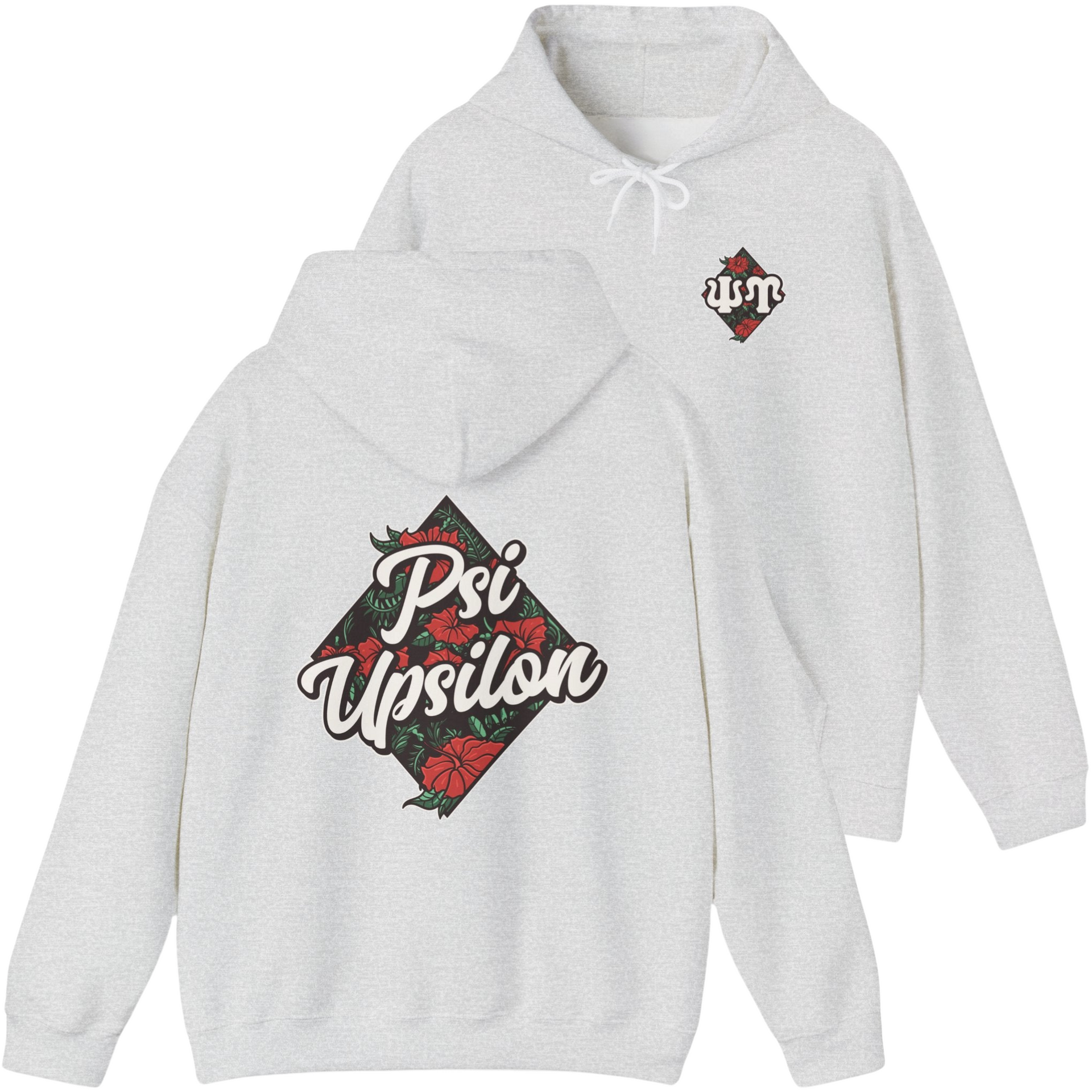 Grey Psi Upsilon Graphic Hoodie | Aloha