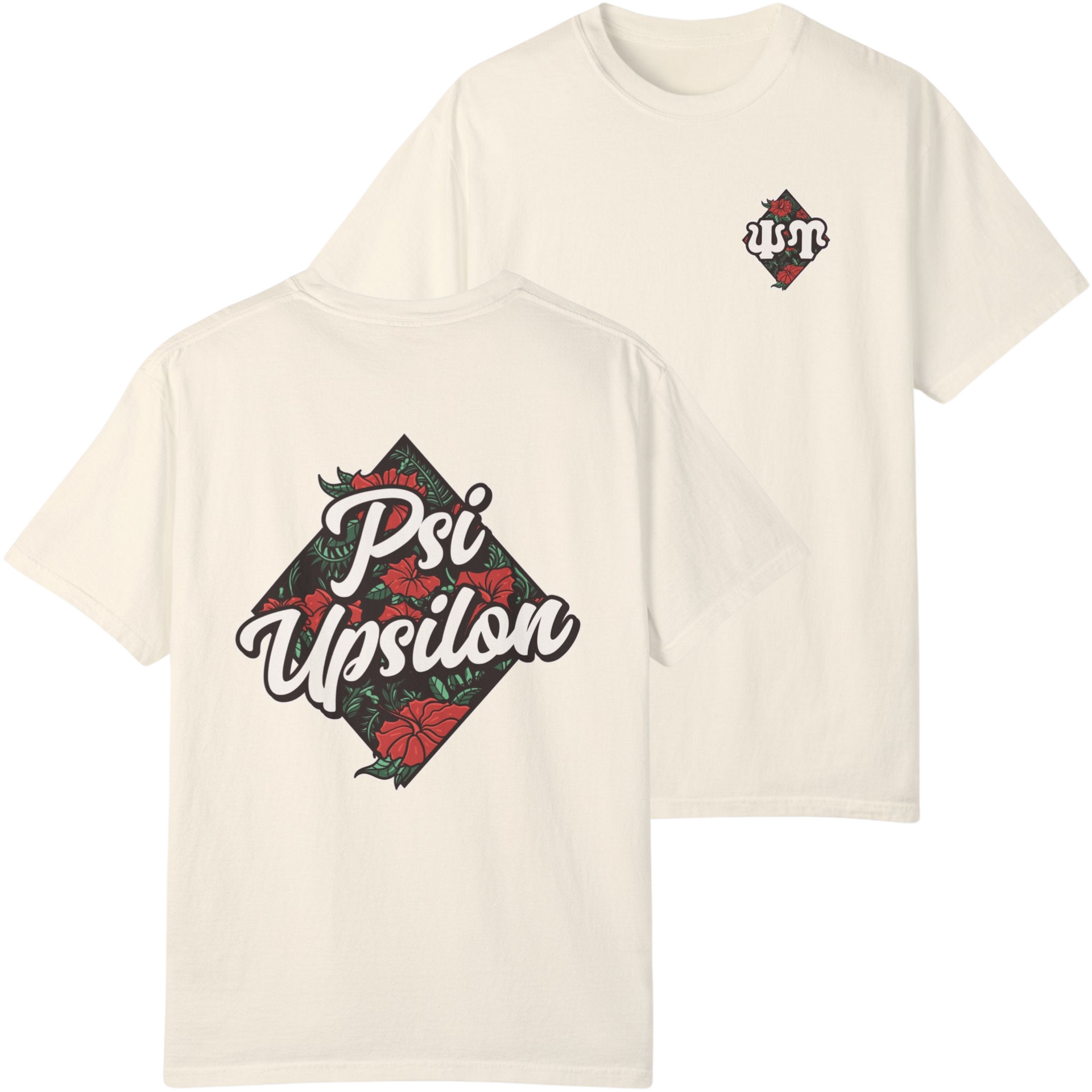 Ivory Psi Upsilon Graphic T-Shirt | Aloha