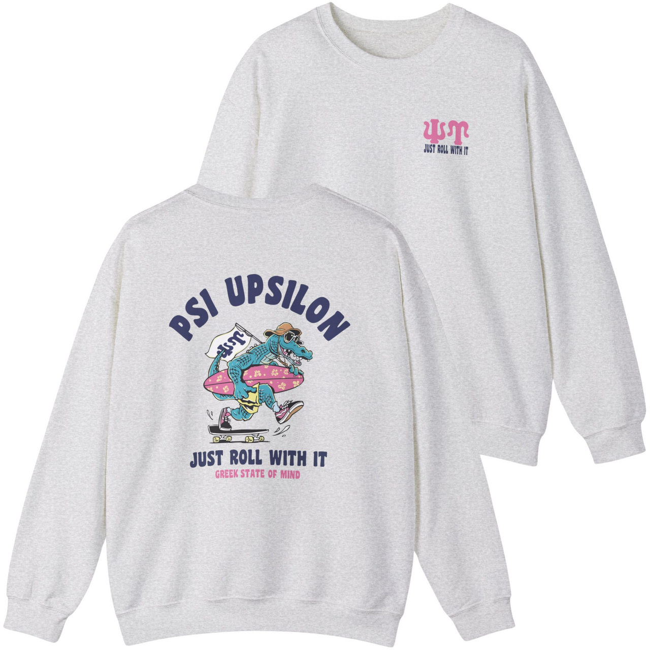 Psi Upsilon Graphic Crewneck Sweatshirt | Alligator Skater