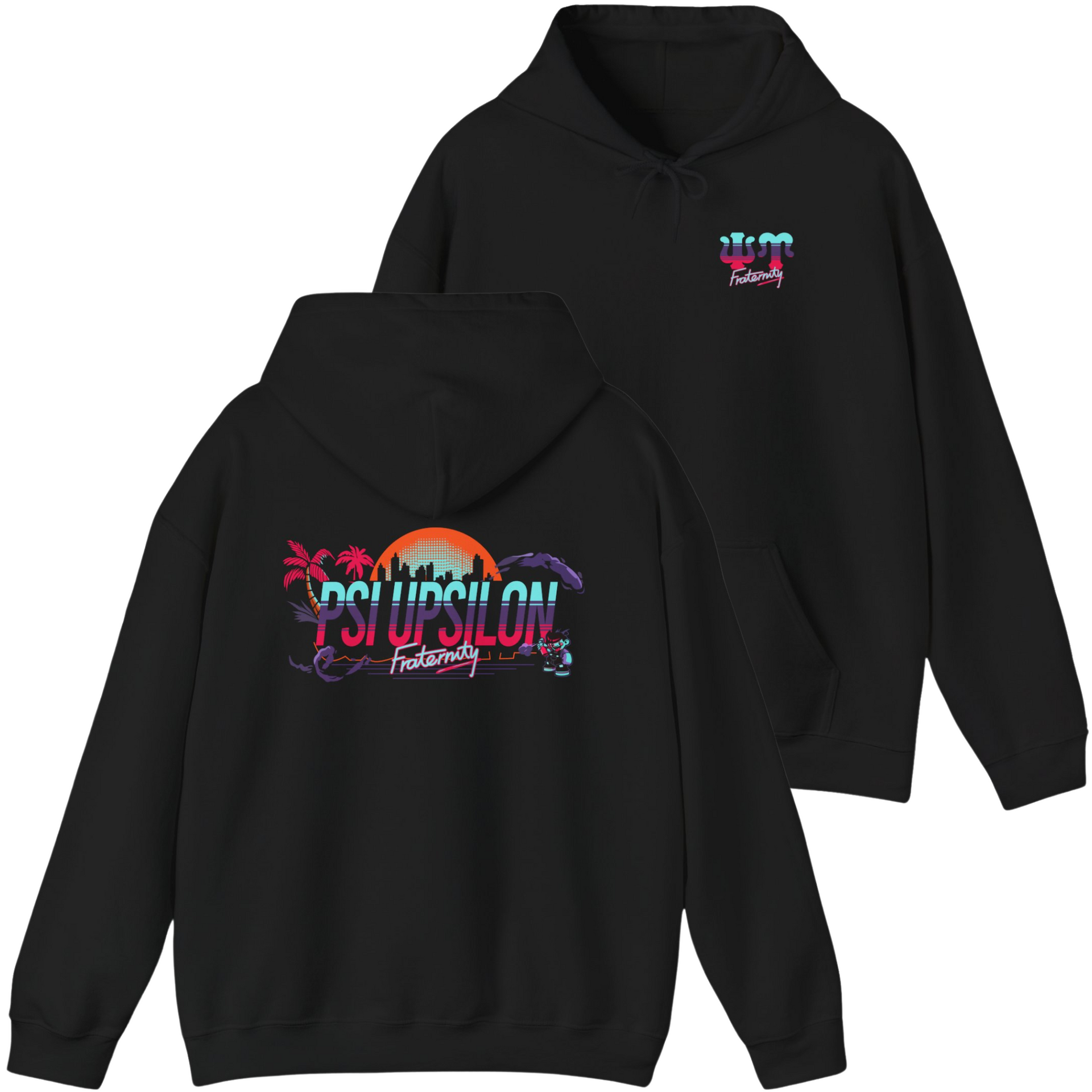 black Psi Upsilon Graphic Hoodie | Jump Street