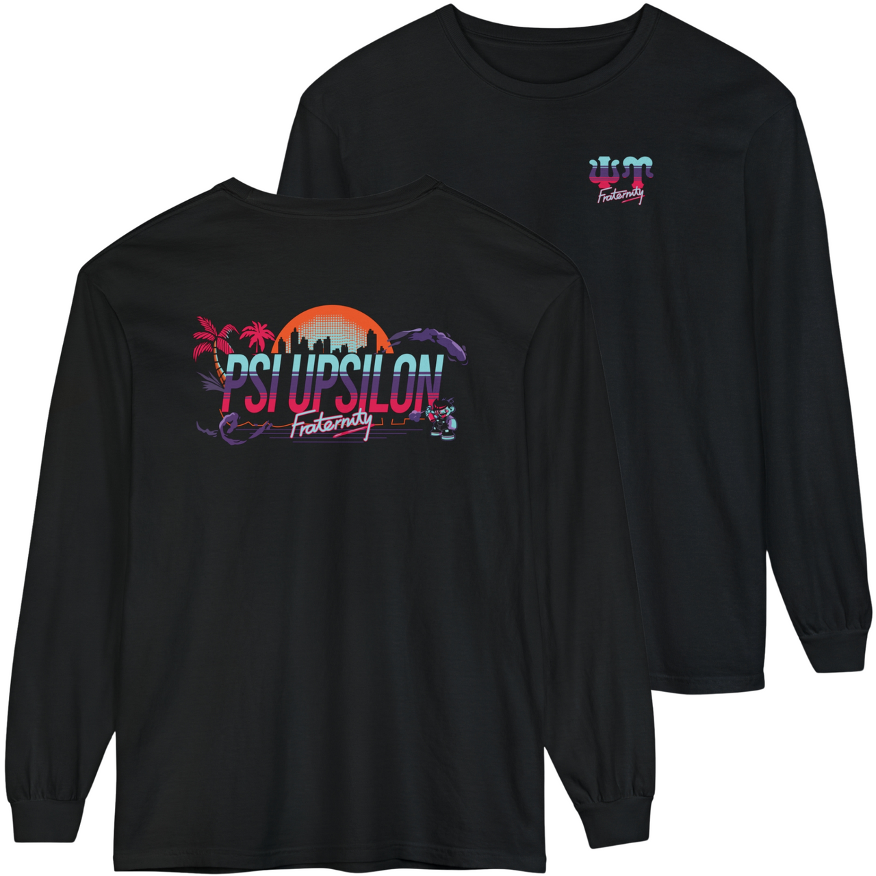 black Psi Upsilon Graphic Long Sleeve | Jump Street