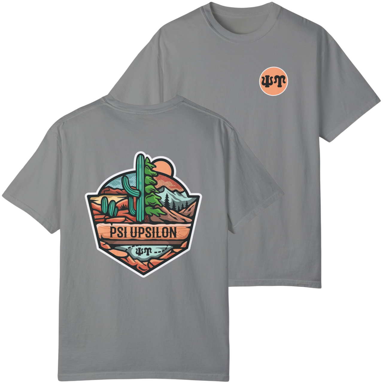 Psi Upsilon Graphic T-Shirt | Desert Mountains