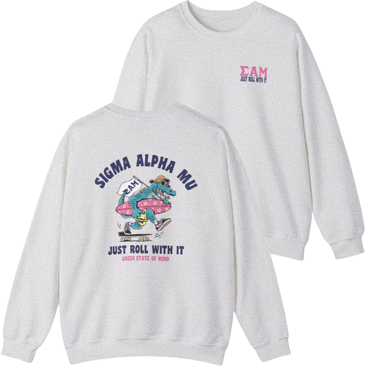 Sigma Alpha Mu Graphic Crewneck Sweatshirt | Alligator Skater