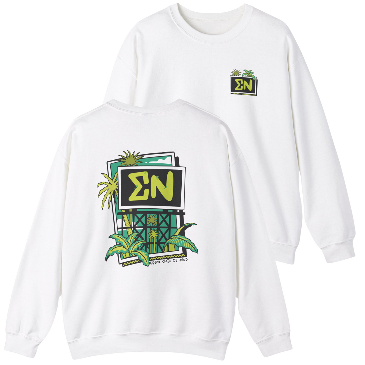 Sigma Nu Graphic Crewneck Sweatshirt | Tropical Billboard
