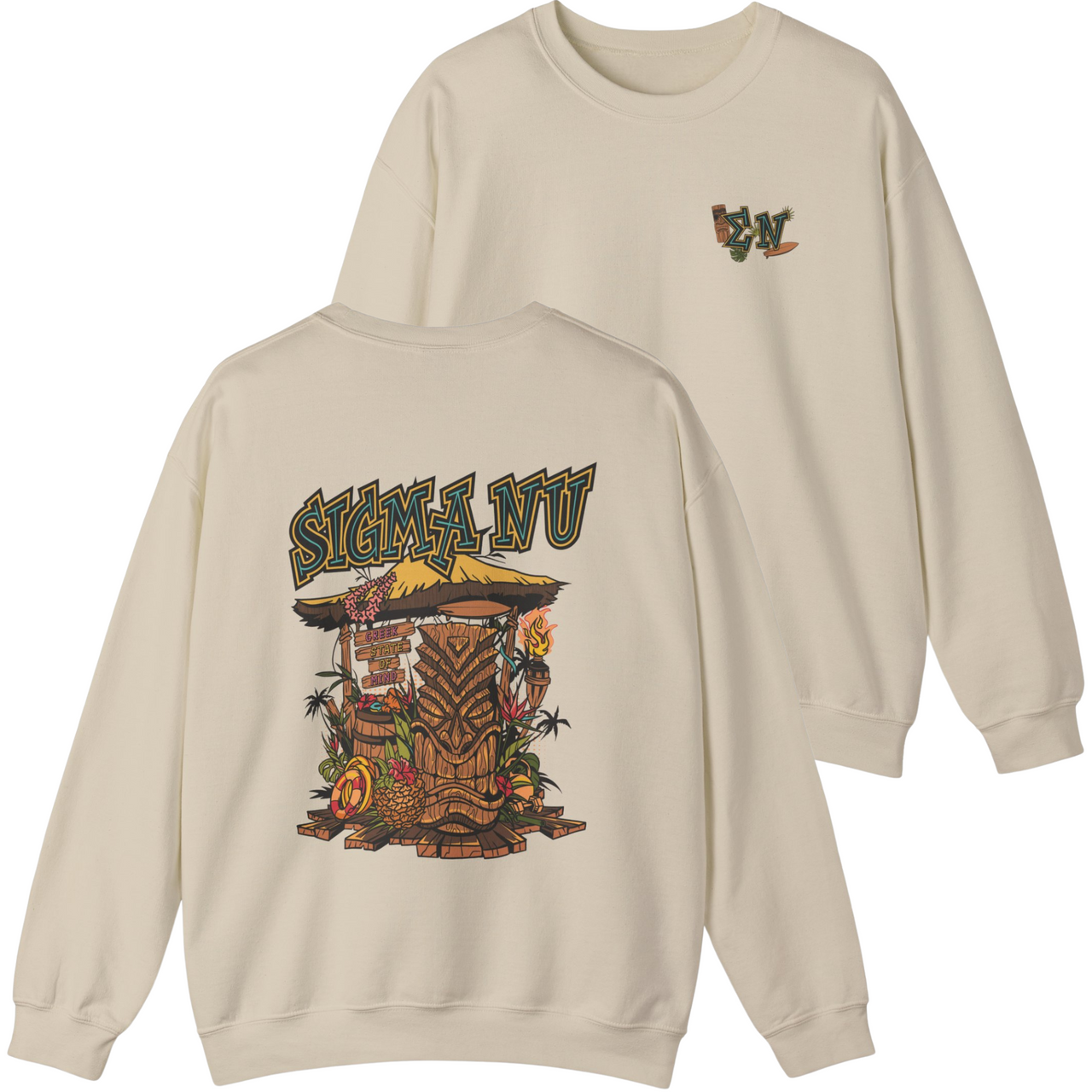 Sigma Nu Graphic Crewneck Sweatshirt | Tiki Time