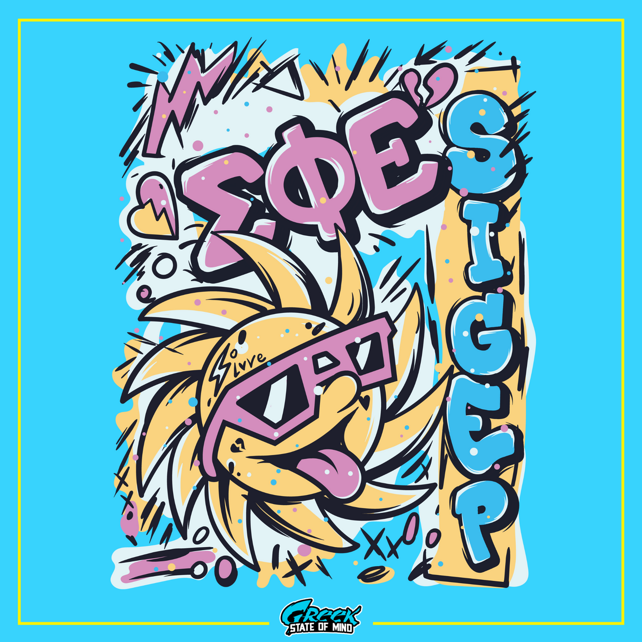 Sigma Phi Epsilon Graphic Hoodie | Fun in the Sun | SigEp Clothing - Campus Apparel design 