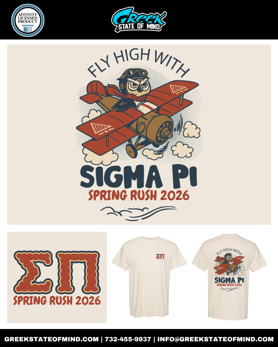 Sigma Pi Red Baron Owl T-Shirt