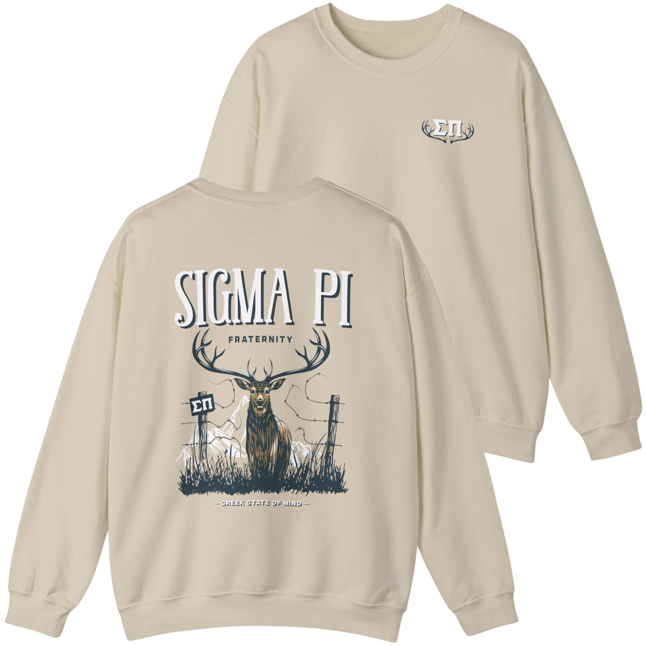 Sigma Pi Graphic Crewneck Sweatshirt | Big Buck