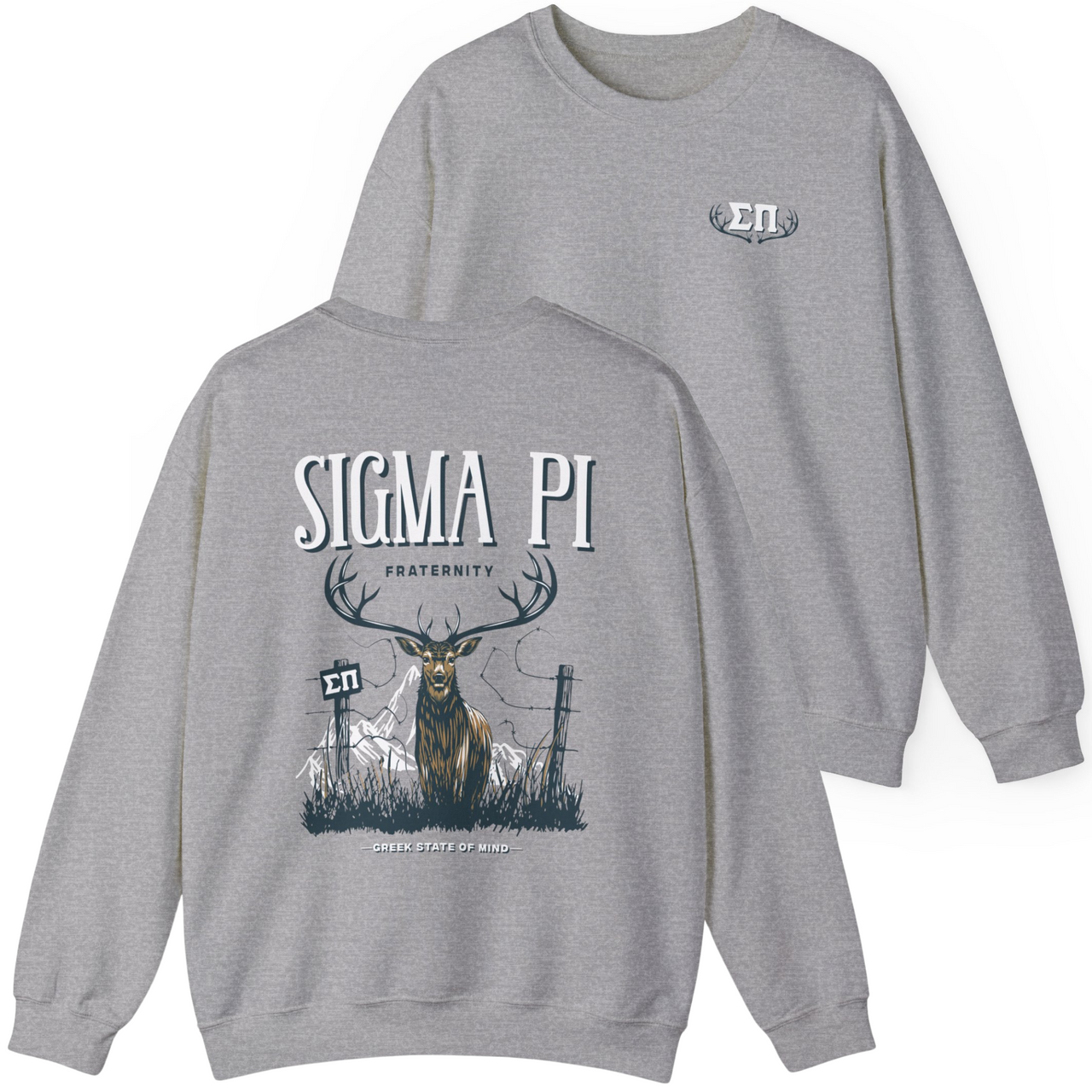 Sigma Pi Graphic Crewneck Sweatshirt | Big Buck