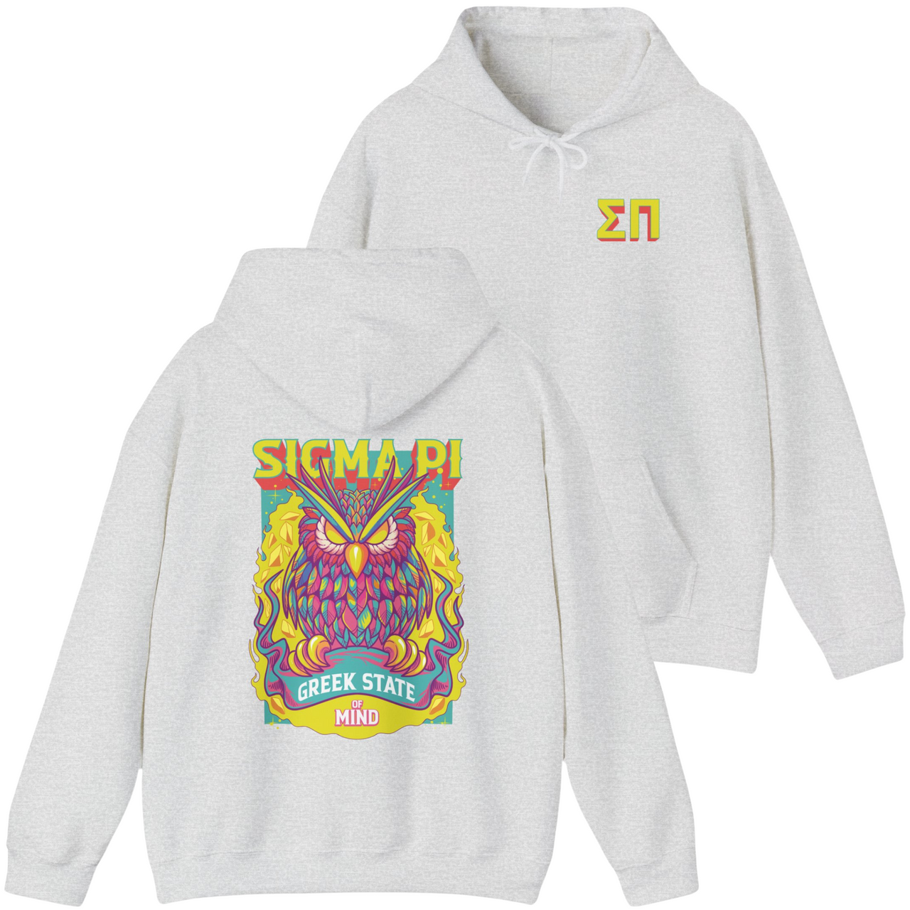 Sigma Pi Graphic Hoodie | Woodstock Owl