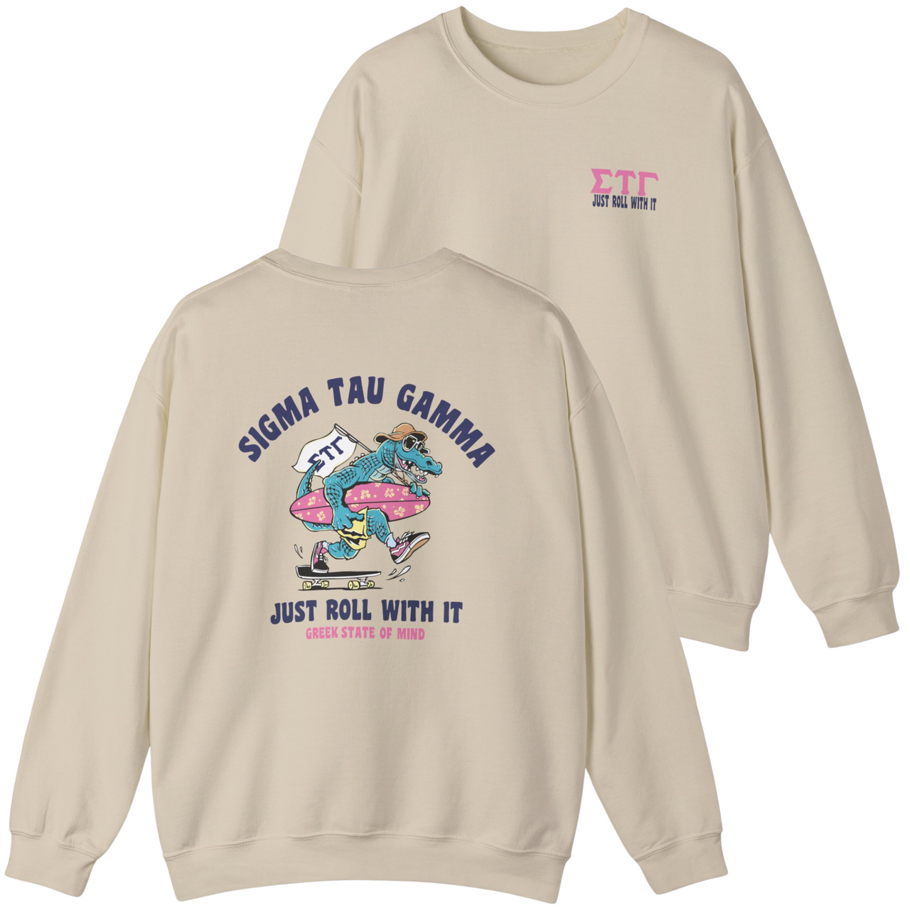 Sigma Tau Gamma Graphic Crewneck Sweatshirt | Alligator Skater