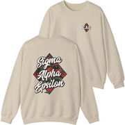 Ivory Sigma Alpha Epsilon Graphic Crewneck Sweatshirt | Aloha