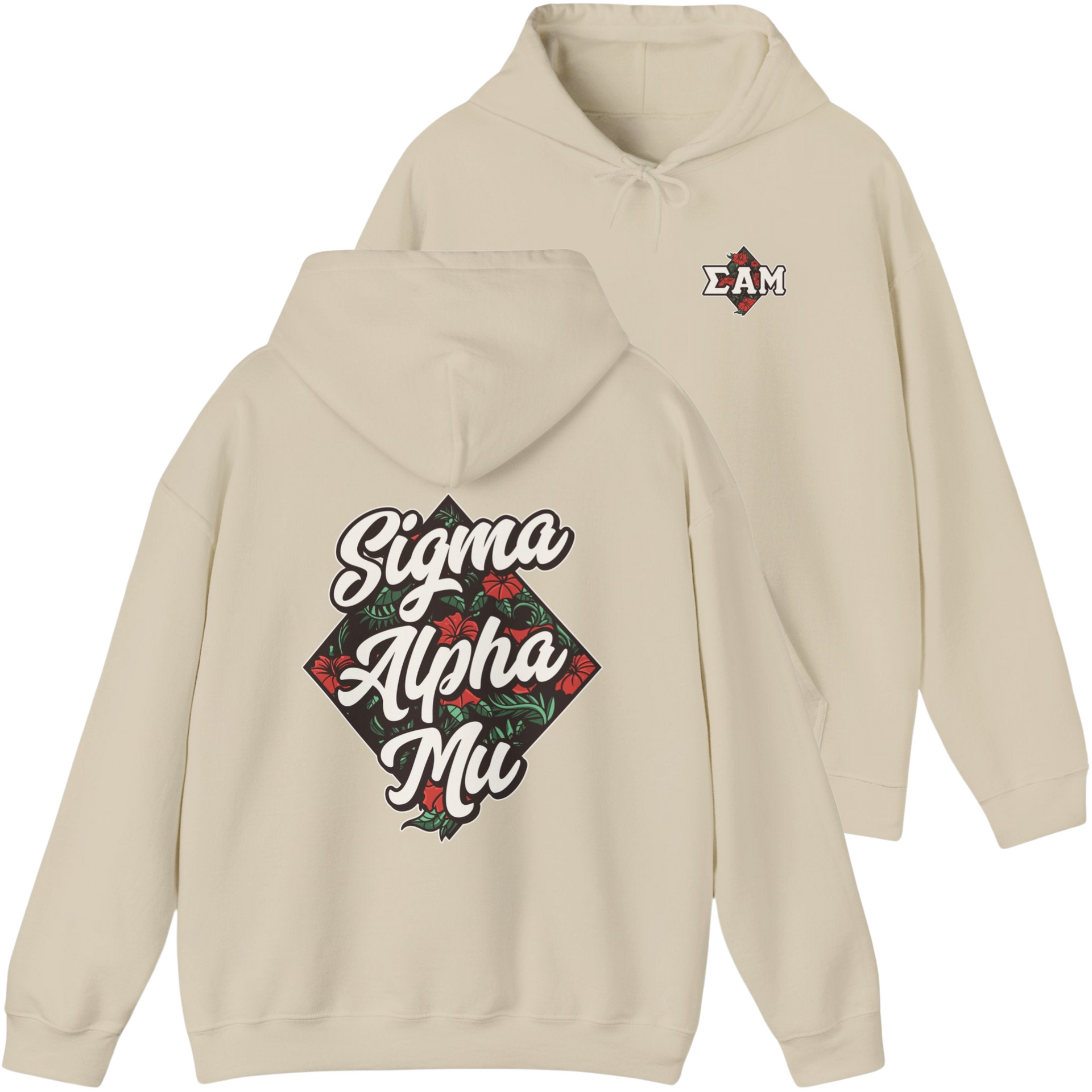 Ivory Sigma Alpha Mu Graphic Hoodie | Aloha