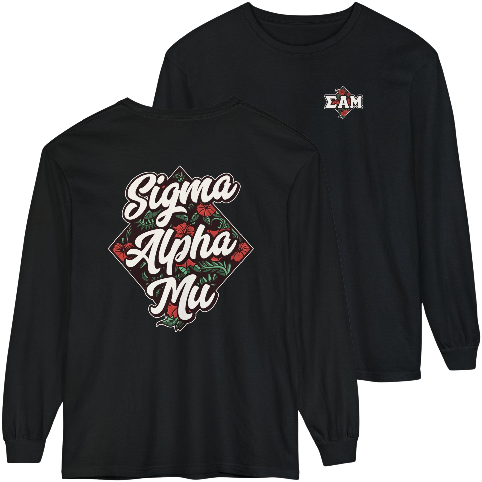 Black Sigma Alpha Mu Graphic Long Sleeve | Aloha