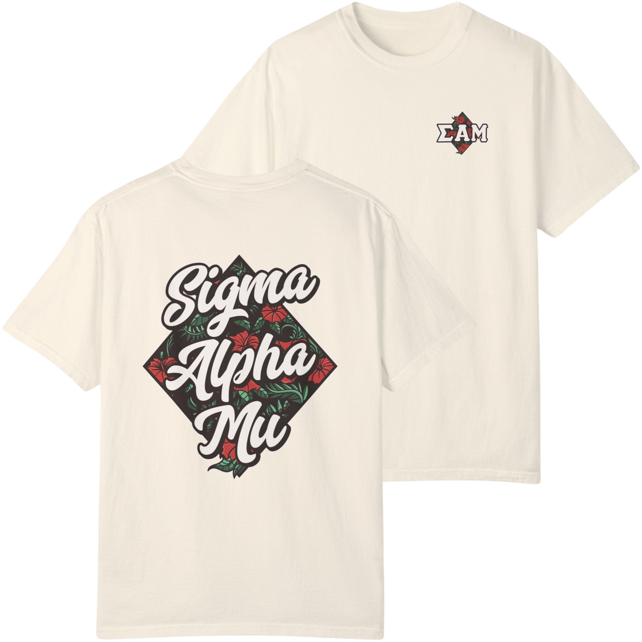 ivory Sigma Alpha Mu Graphic T-Shirt | Aloha