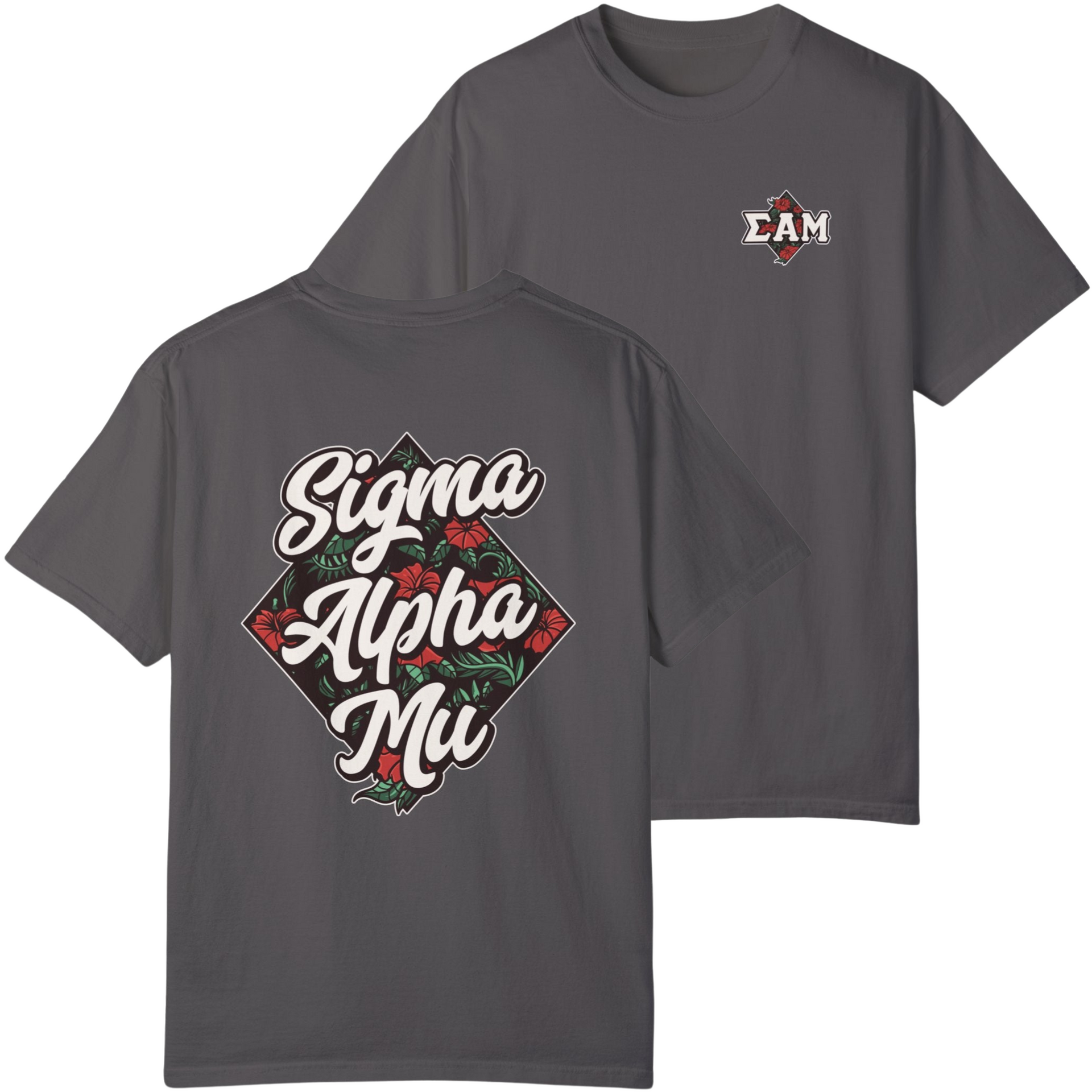 grey Sigma Alpha Mu Graphic T-Shirt | Aloha