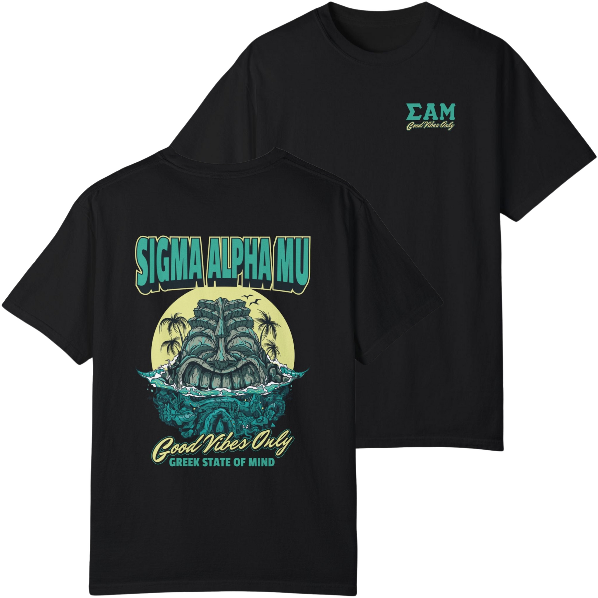 black Sigma Alpha Mu Graphic T-Shirt | Good Vibes Only