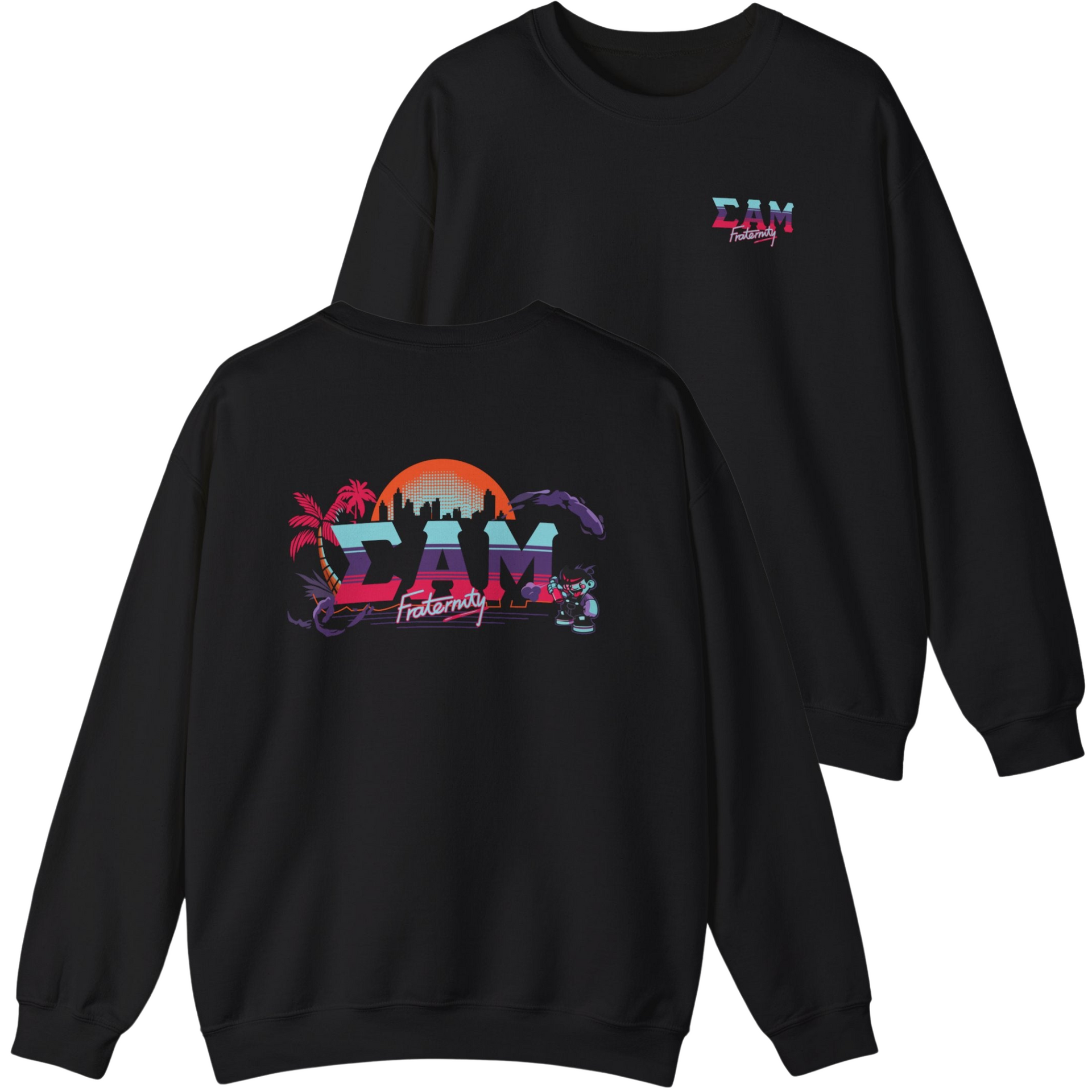 Black Sigma Alpha Mu Graphic Crewneck Sweatshirt | Jump Street