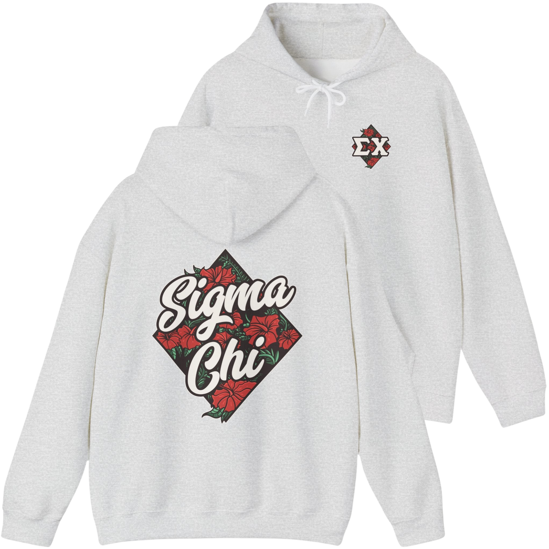 Grey Sigma Chi Graphic Hoodie | Aloha