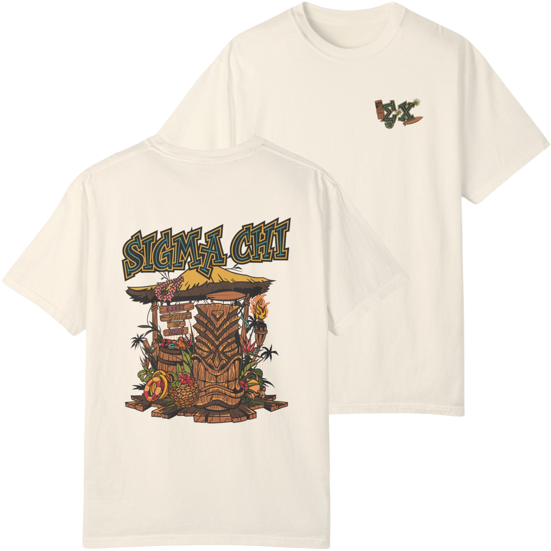 Ivory Sigma Chi Graphic T-Shirt | Tiki Time