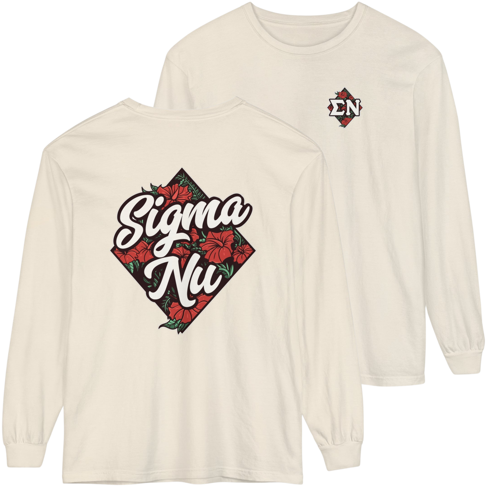 ivory Sigma Nu Graphic Long Sleeve | Aloha