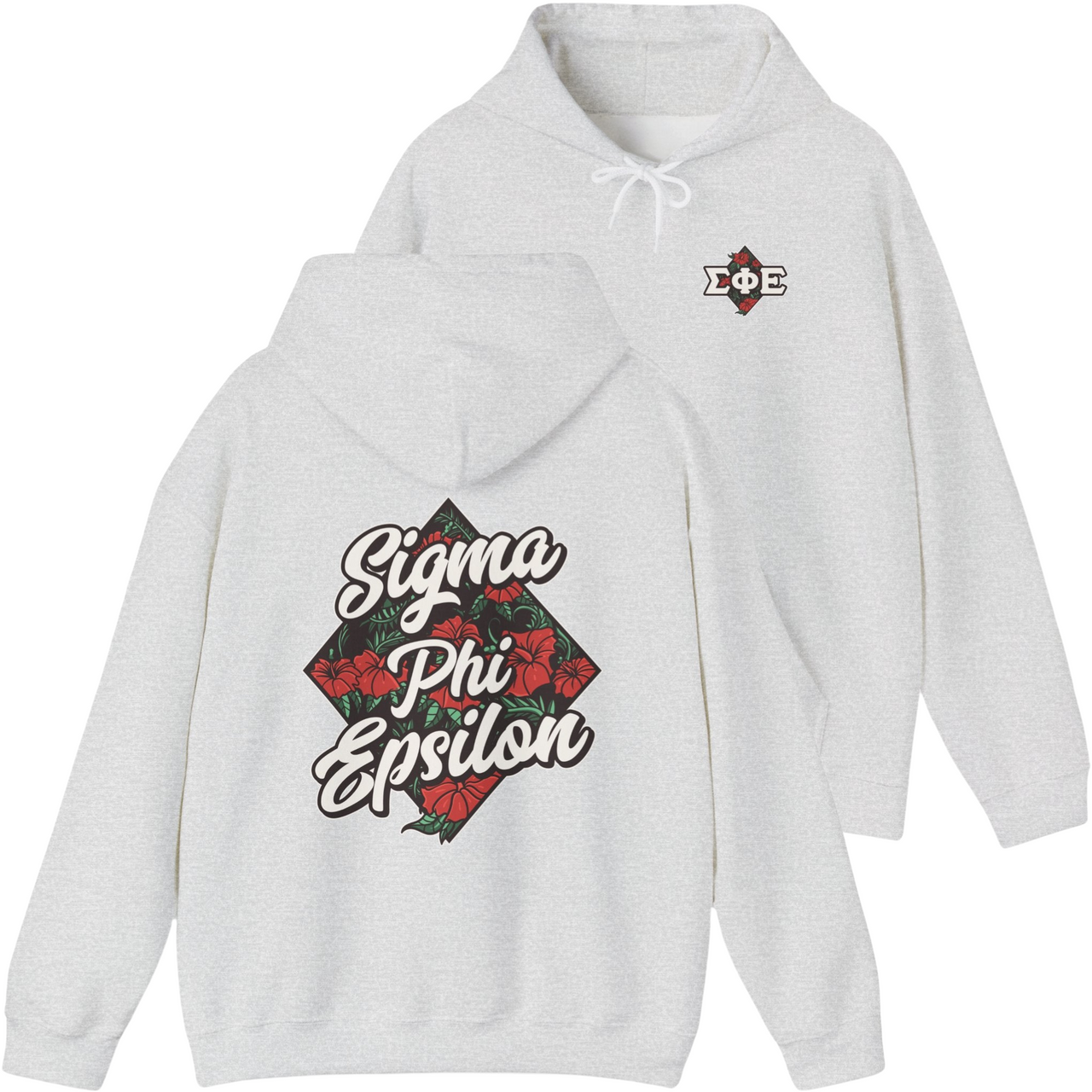 Grey Sigma Phi Epsilon Graphic Hoodie | Aloha