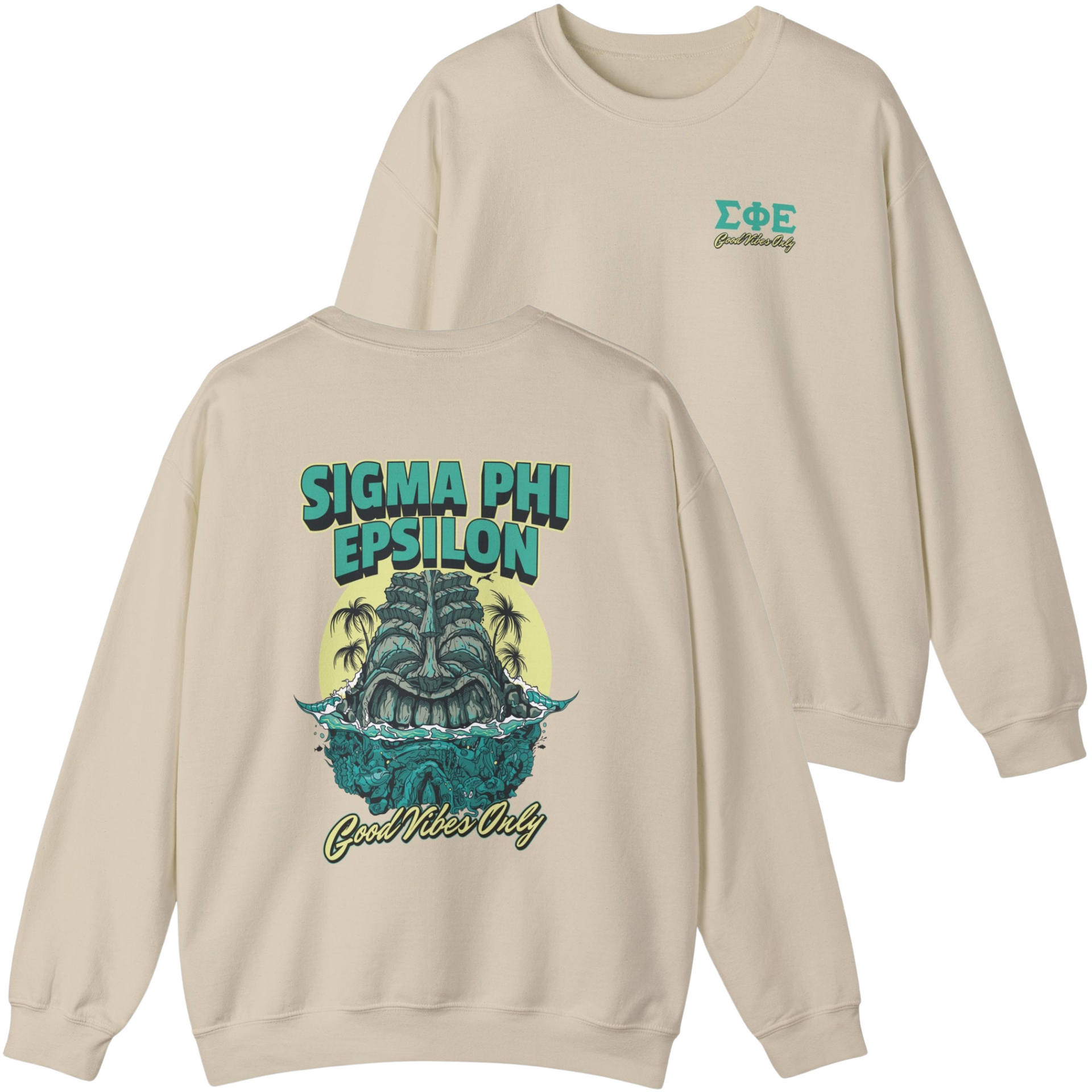 ivory Sigma Phi Epsilon Graphic Crewneck Sweatshirt | Good Vibes Only