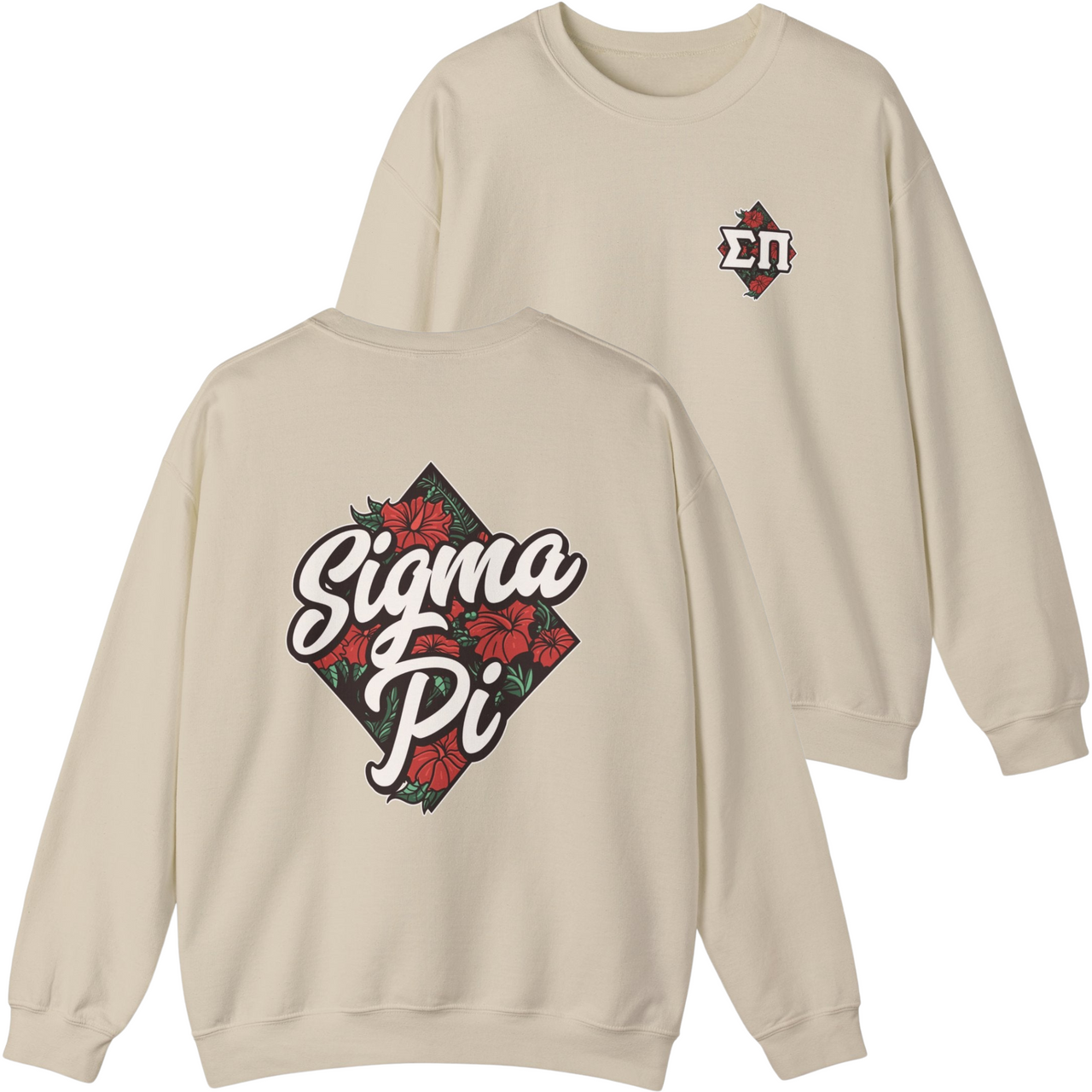 Ivory Sigma Pi Graphic Crewneck Sweatshirt | Aloha