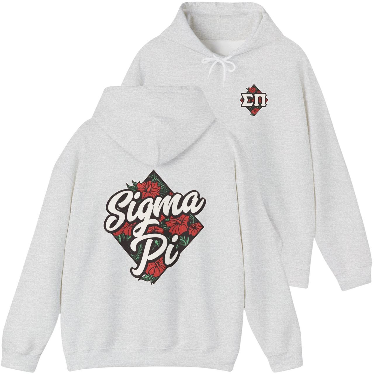 Grey Sigma Pi Graphic Hoodie | Aloha