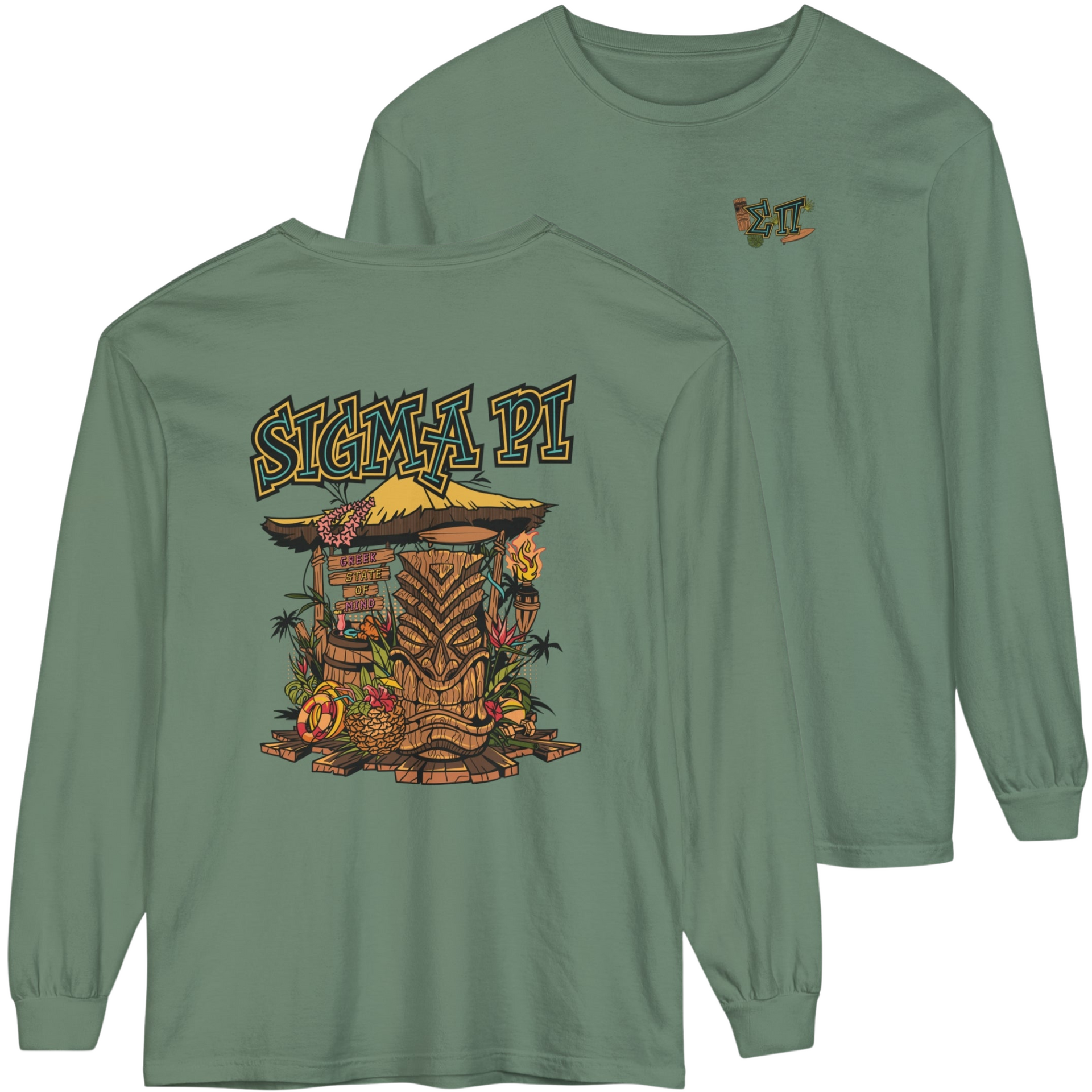 green Sigma Pi Graphic Long Sleeve | Tiki Time