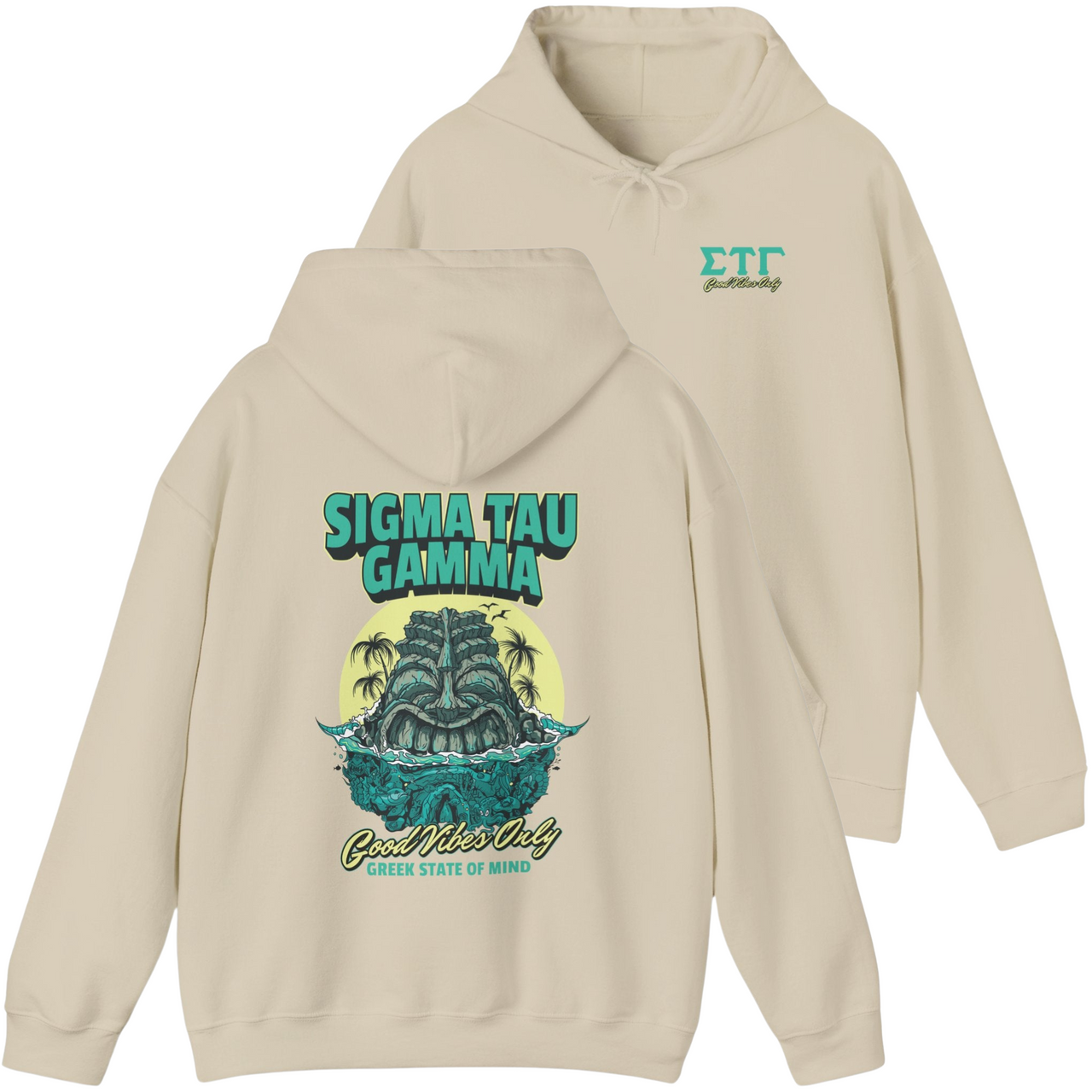 ivory Sigma Tau Gamma Graphic Hoodie | Good Vibes Only