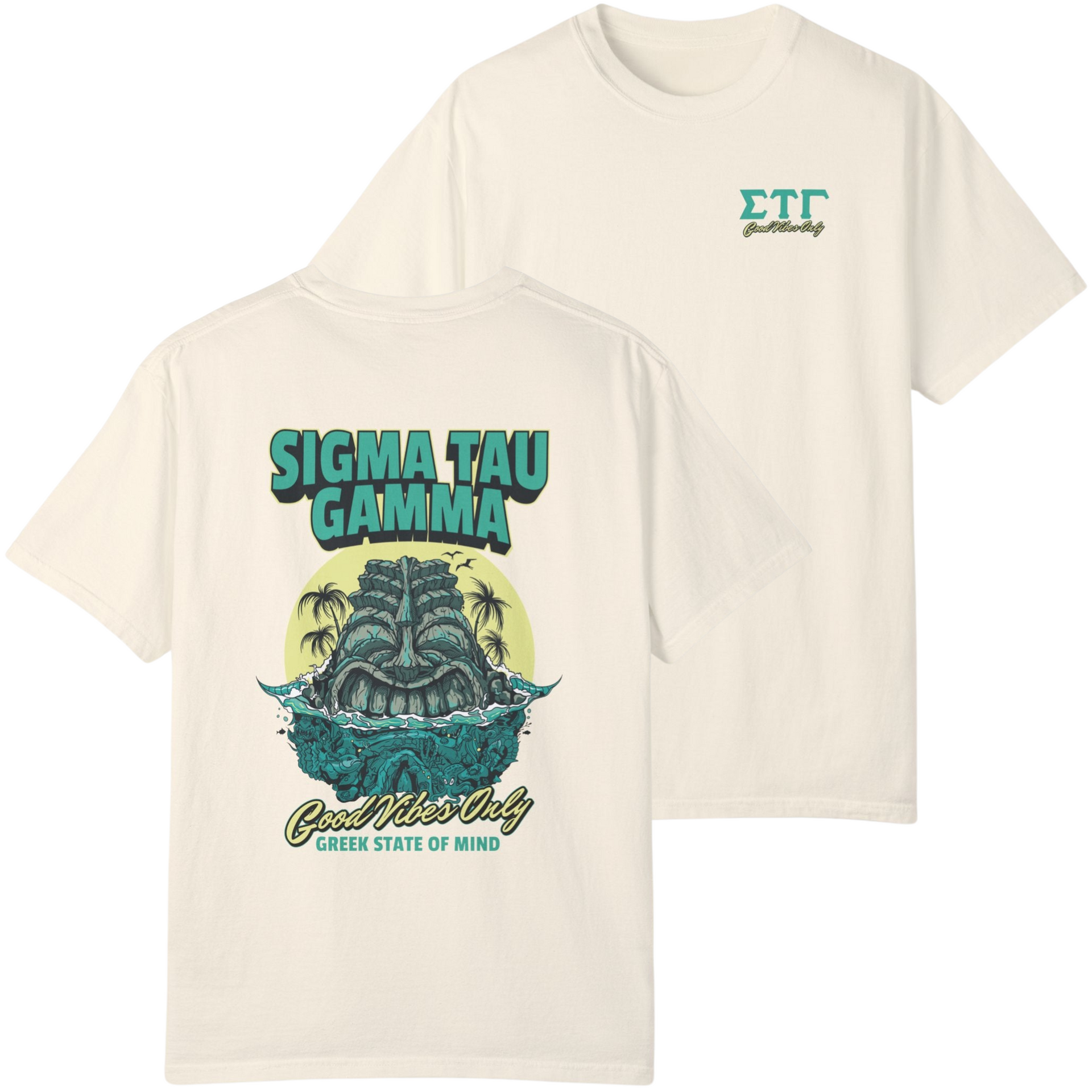 ivory Sigma Tau Gamma Graphic T-Shirt | Good Vibes Only