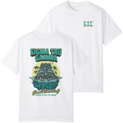 white Sigma Tau Gamma Graphic T-Shirt | Good Vibes Only