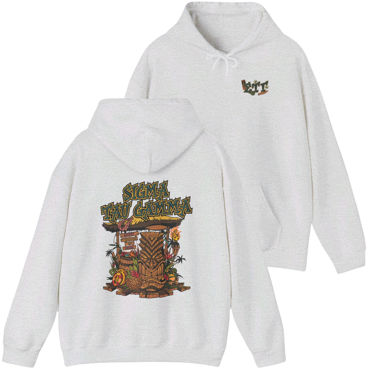 Ash Sigma Tau Gamma Graphic Hoodie | Tiki Time