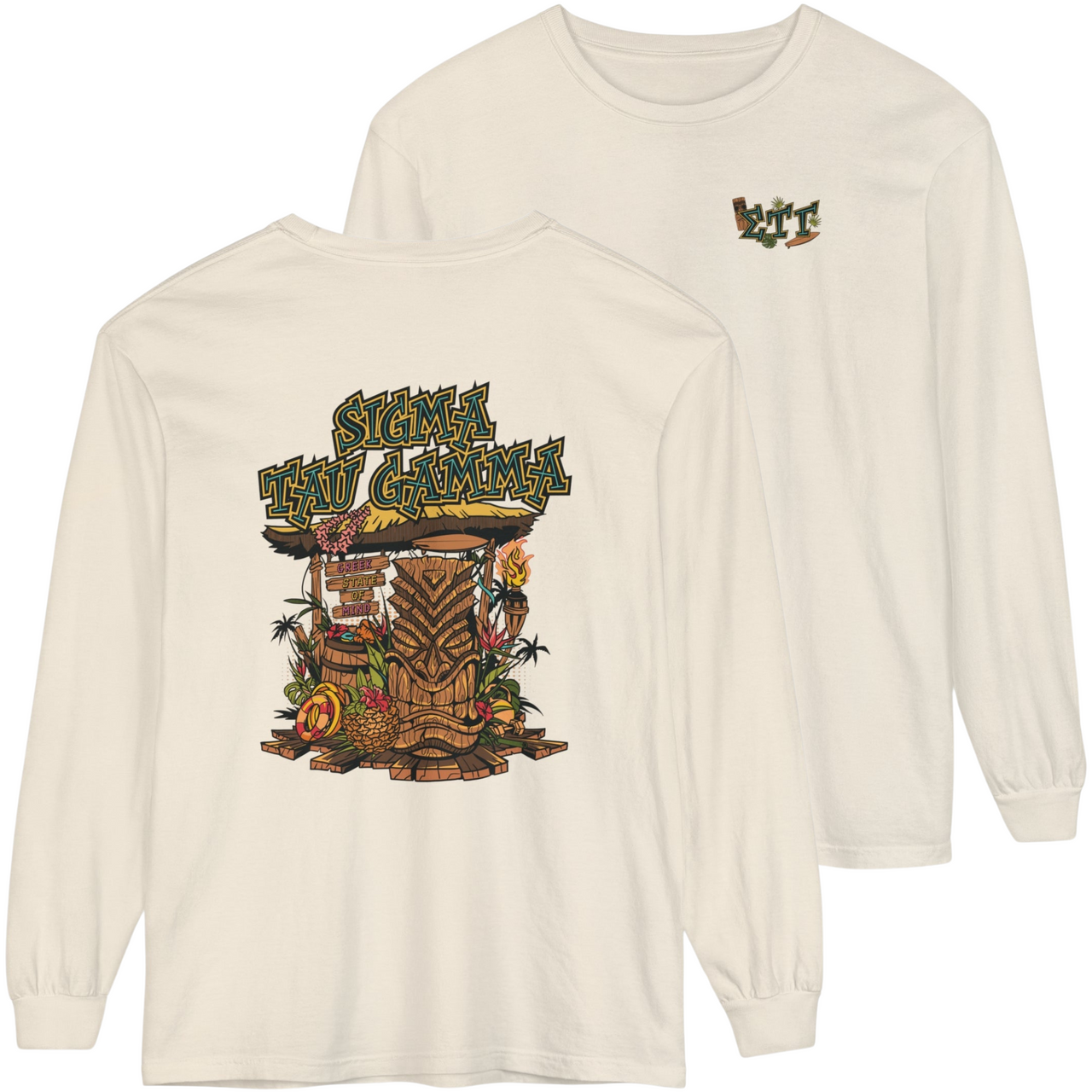 Ivory Sigma Tau Gamma Graphic Long Sleeve | Tiki Time