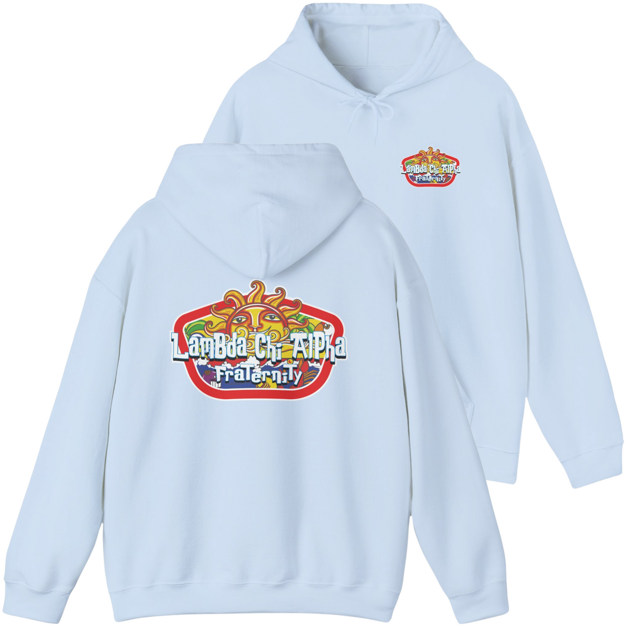 Sky Blue Lambda Chi Alpha Graphic Hoodie | Summer Sol