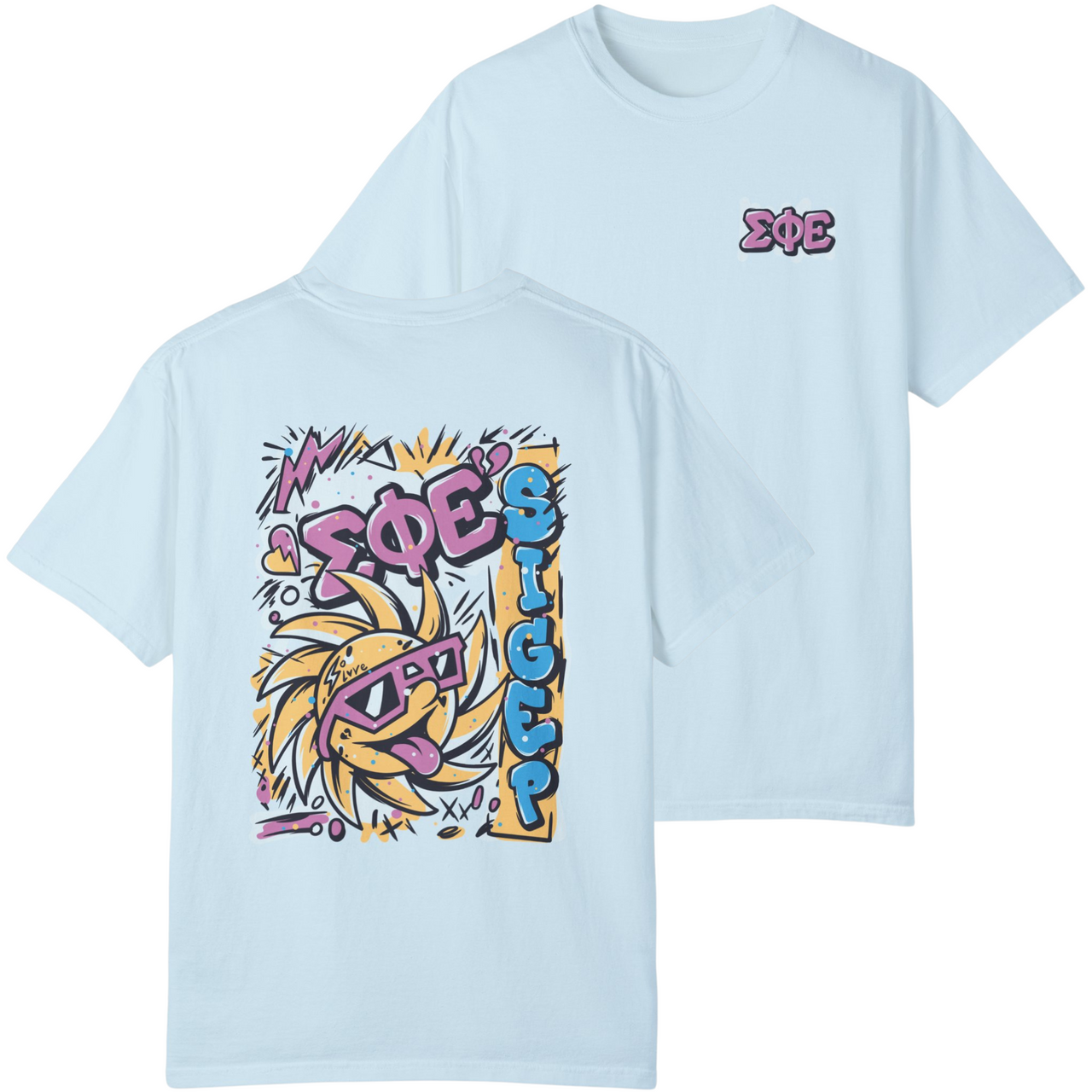 Sky Blue Sigma Phi Epsilon Graphic T-Shirt | Fun in the Sun