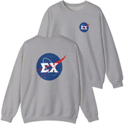 Gray sweatshirt with NASA logo on front and back
