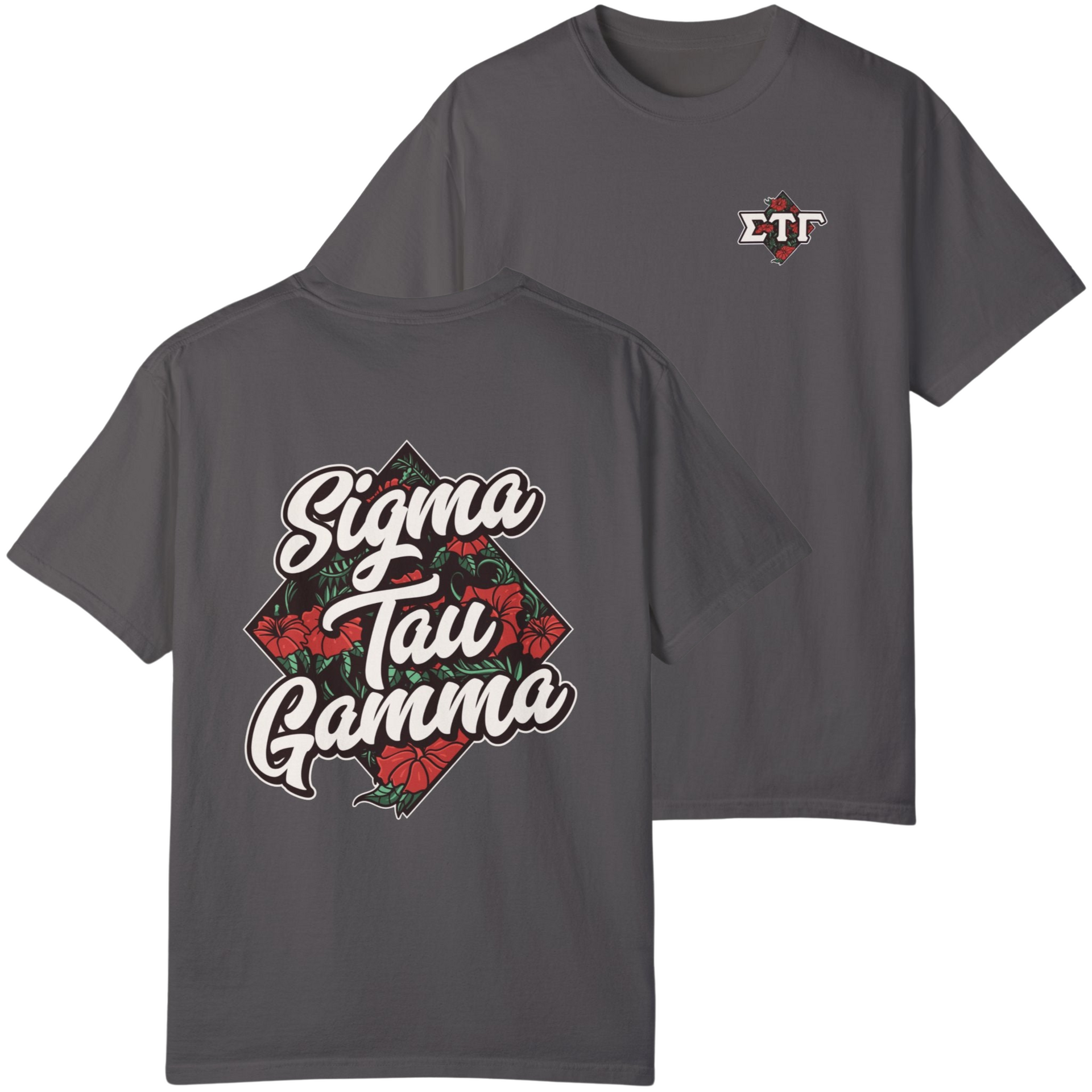 Grey Sigma Tau Gamma Graphic T-Shirt | Aloha