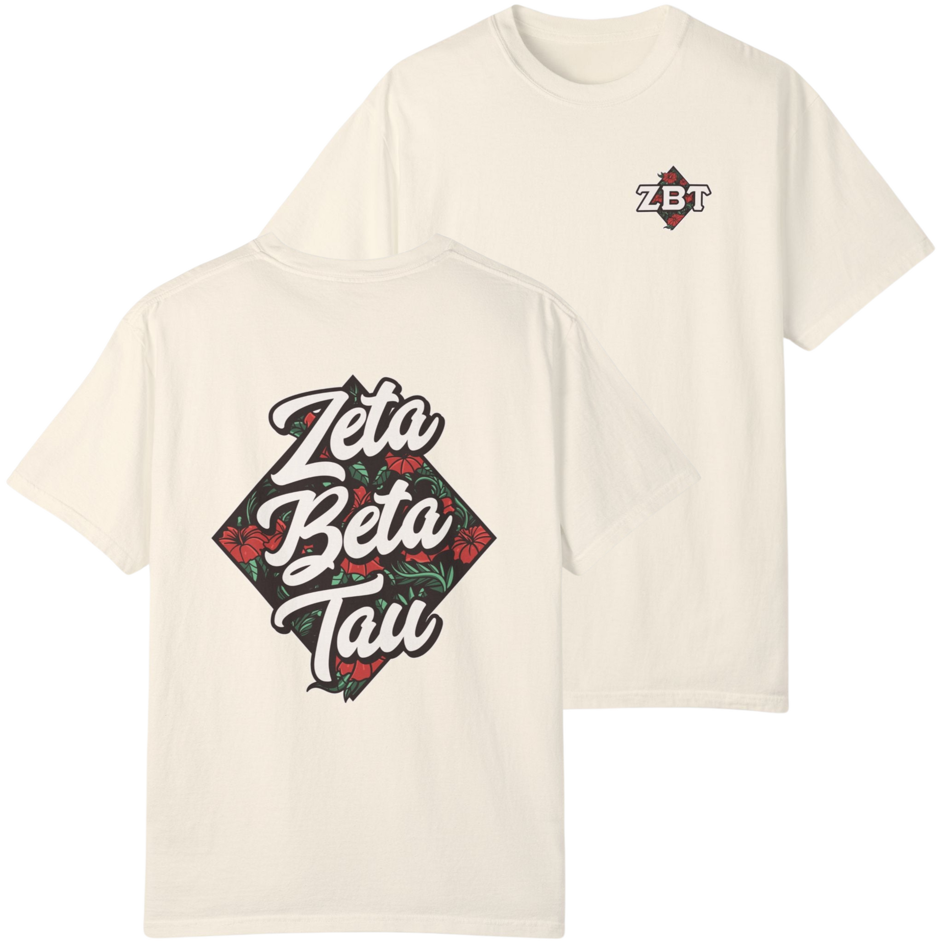 Ivory Zeta Beta Tau Graphic T-Shirt | Aloha