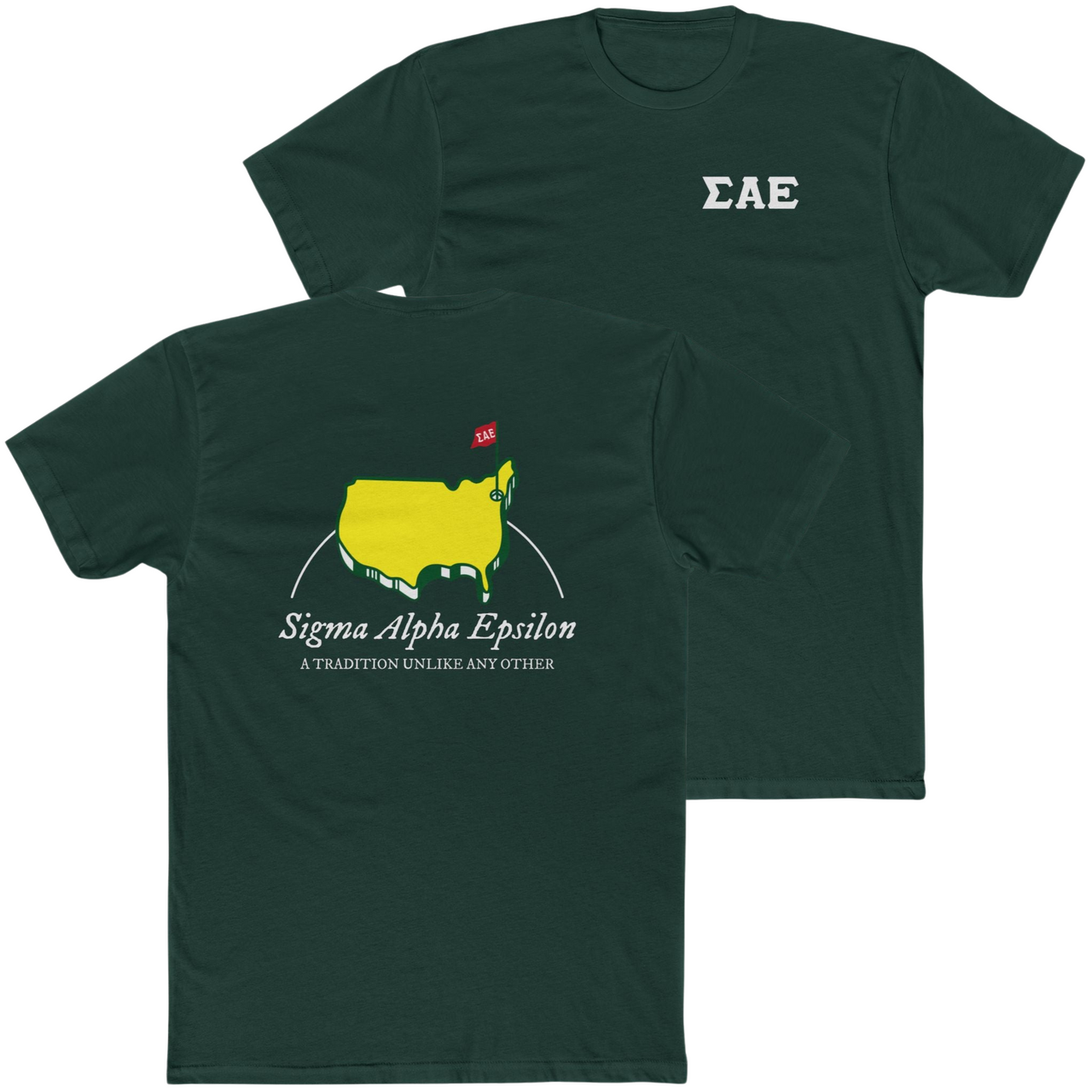 green Sigma Alpha Epsilon Graphic T-Shirt | The Masters