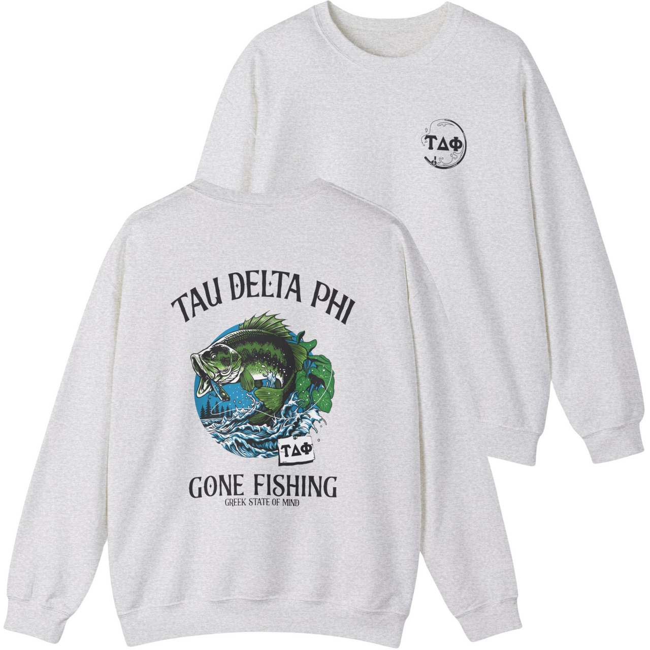 Tau Delta Phi Graphic Crewneck Sweatshirt | Gone Fishing