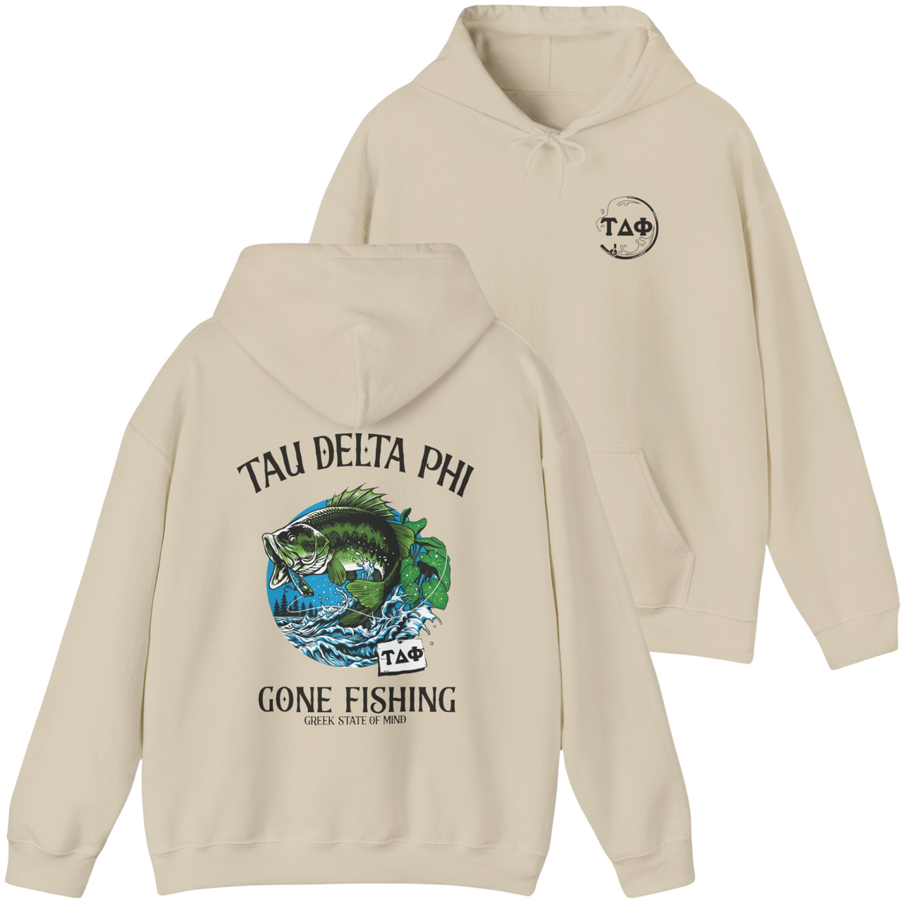 Tau Delta Phi Graphic Hoodie | Gone Fishing