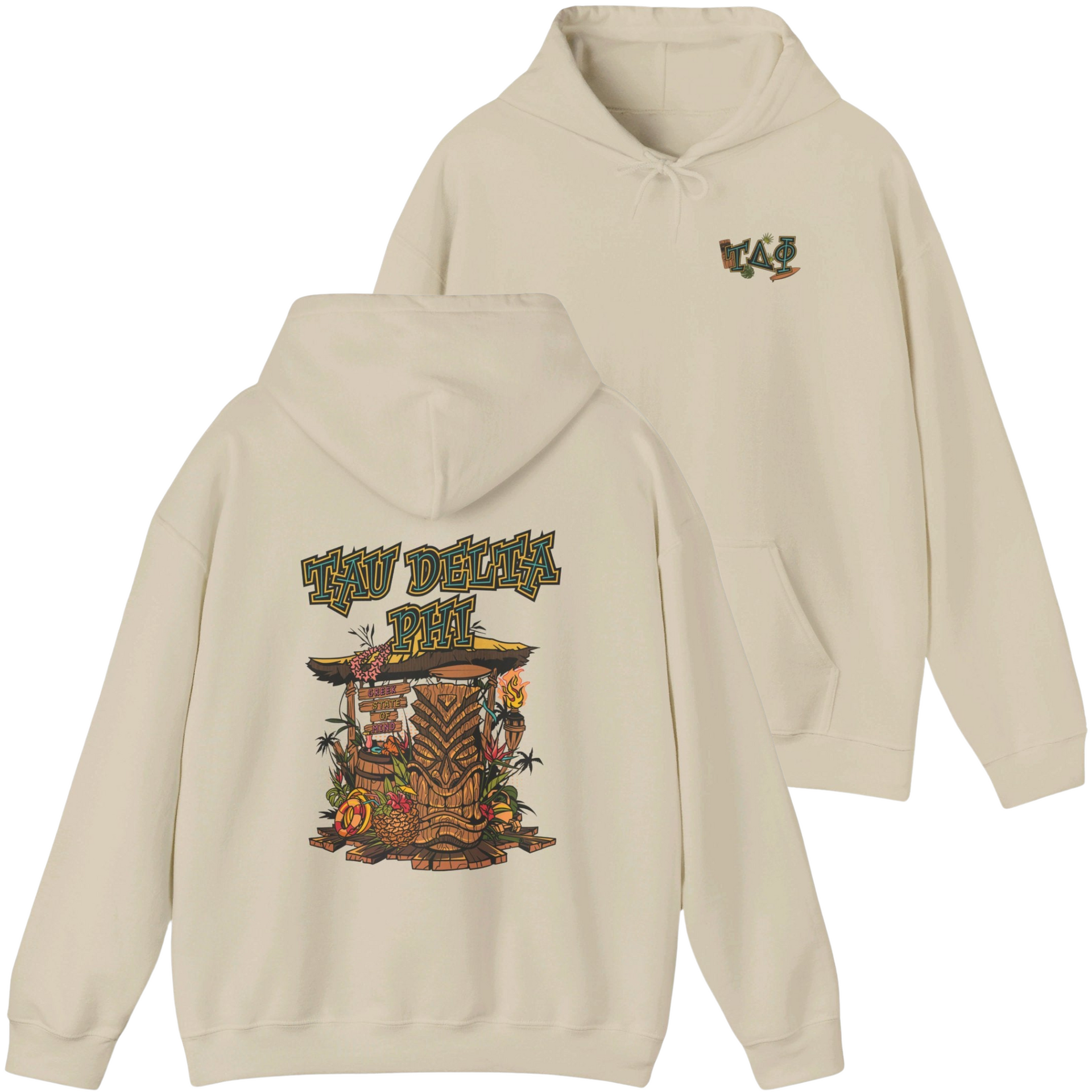 Ivory Tau Delta Phi Graphic Hoodie | Tiki Time