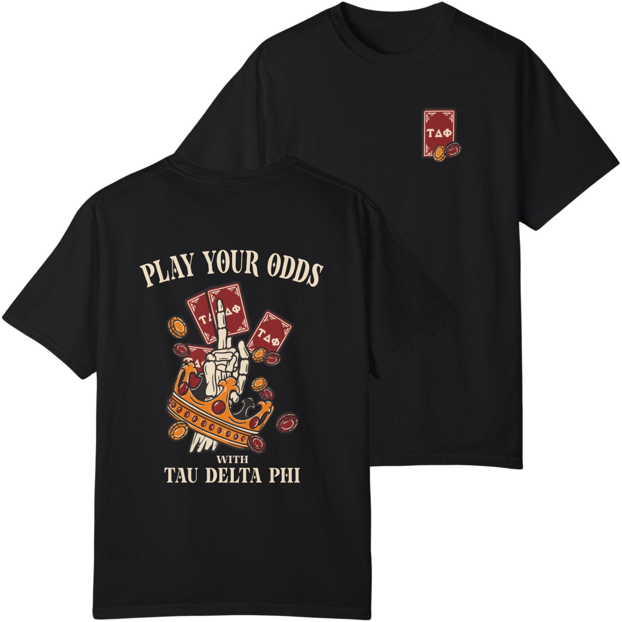 black Tau Delta Phi Graphic T-Shirt | Play Your Odds