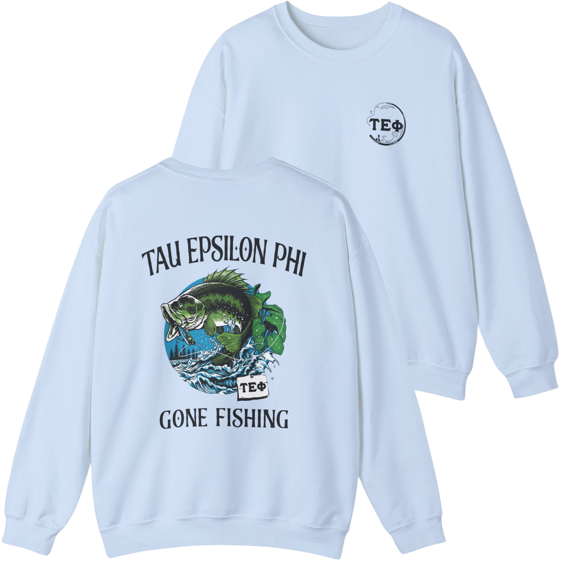 blue Tau Epsilon Phi Graphic Crewneck Sweatshirt | Gone Fishing