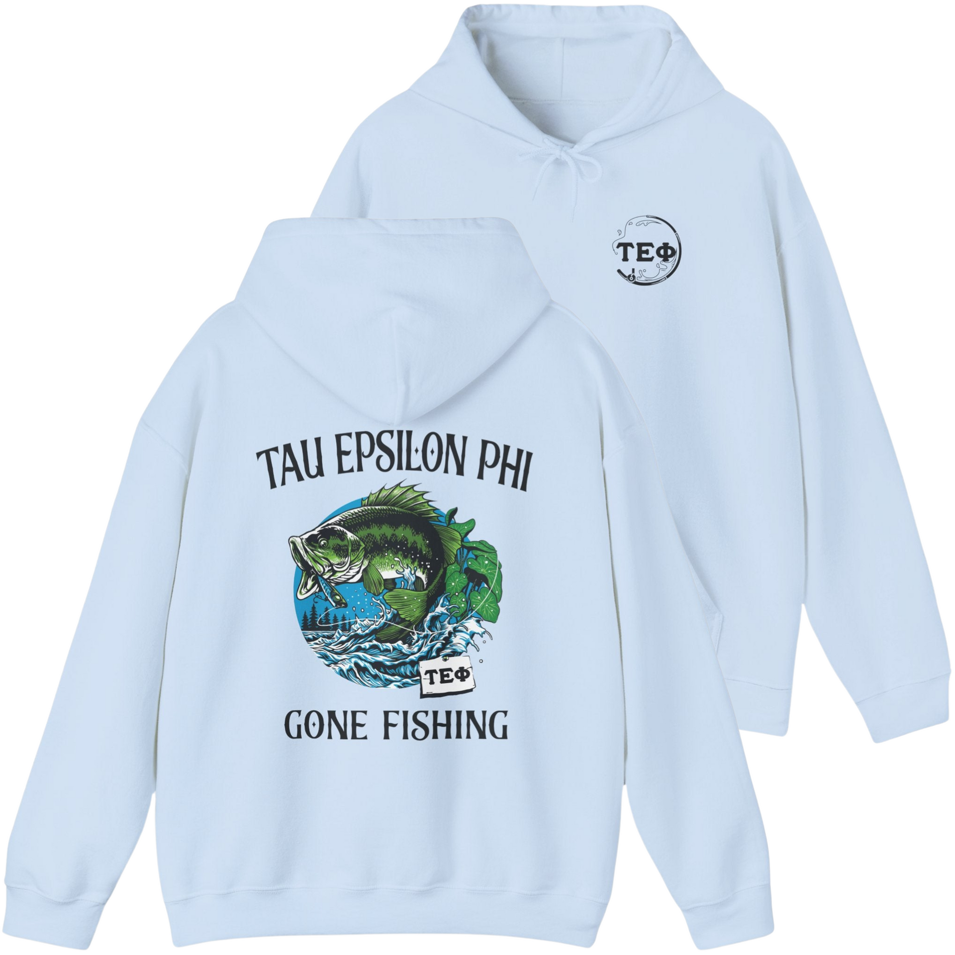 blue Tau Epsilon Phi Graphic Hoodie | Gone Fishing