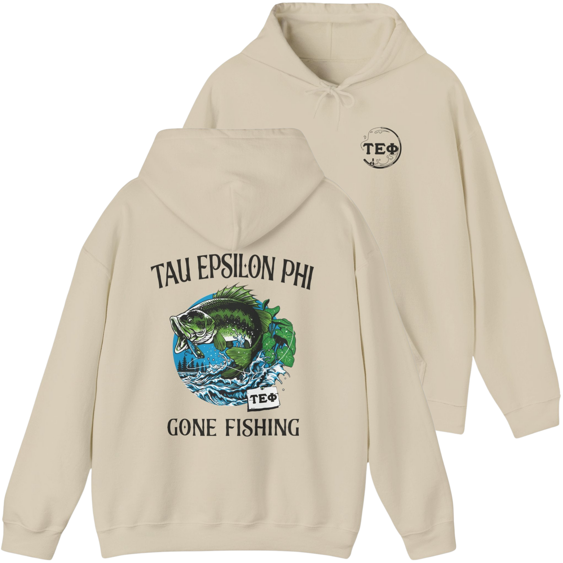 ivory Tau Epsilon Phi Graphic Hoodie | Gone Fishing