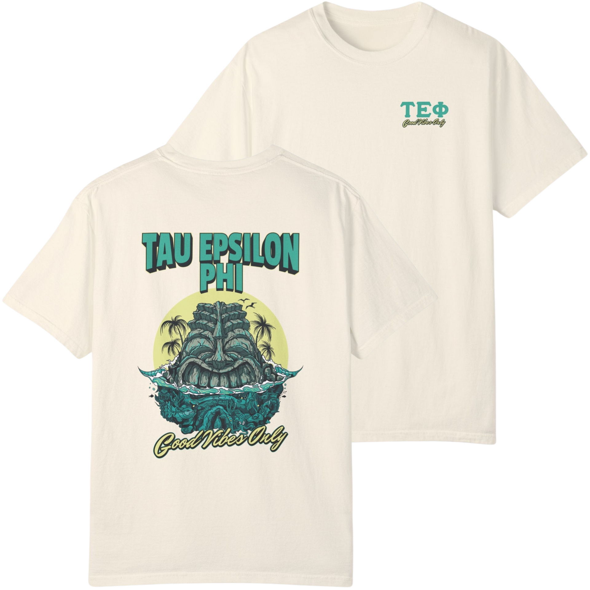 ivory Tau Epsilon Phi Graphic T-Shirt | Good Vibes Only