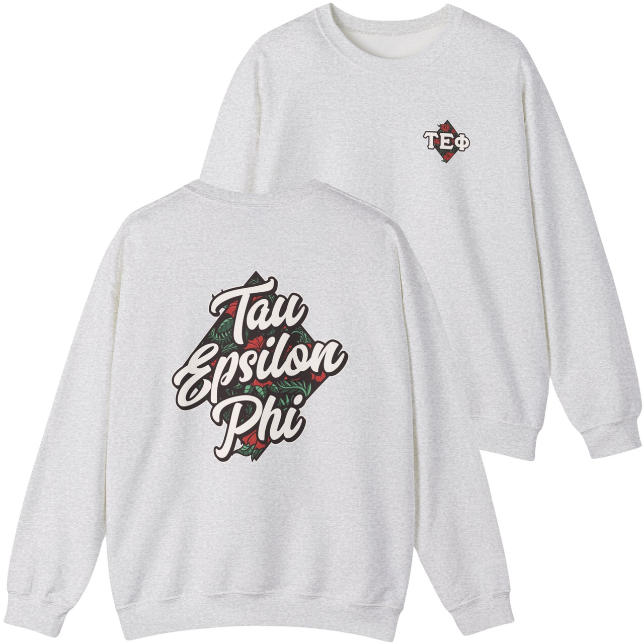 grey Tau Epsilon Phi Graphic Crewneck Sweatshirt | Aloha